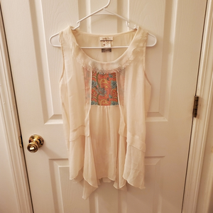 Women's Matilda Jane tank. Small. Like‎ new. Sheer. Flowy. Ivory.